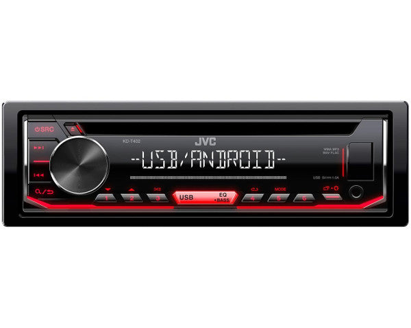JVC KD-T402, CD/USB MP3/WMA automagnetola su AUX įėjimu