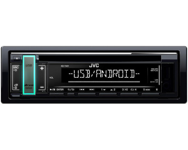 JVC KD-T401, CD/USB MP3/WMA automagnetola su AUX įėjimu