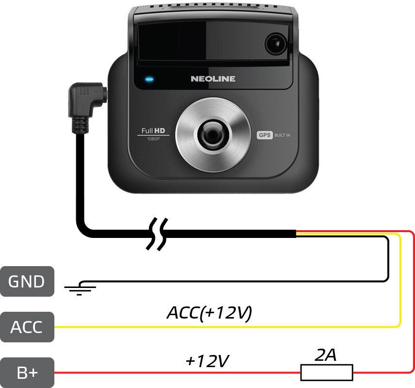 Maitinimo kabelis Neoline Fuse Cord 3 Pin Vaizdo registratoriai - radarų detektoriai Neoline AUTOGARSAS.LT