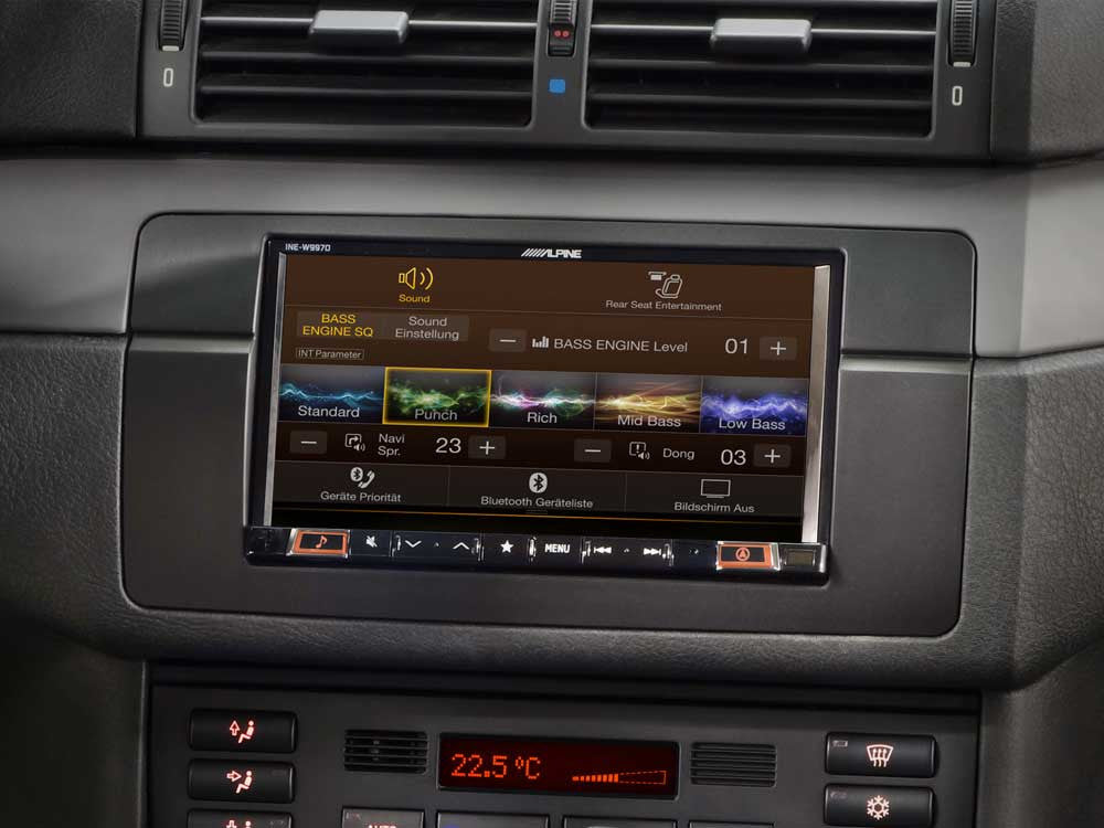 Navigacinė sistema Alpine INE-W997E46, skirta 3 serijos E46 BMW GPS navigacija Alpine AUTOGARSAS.LT