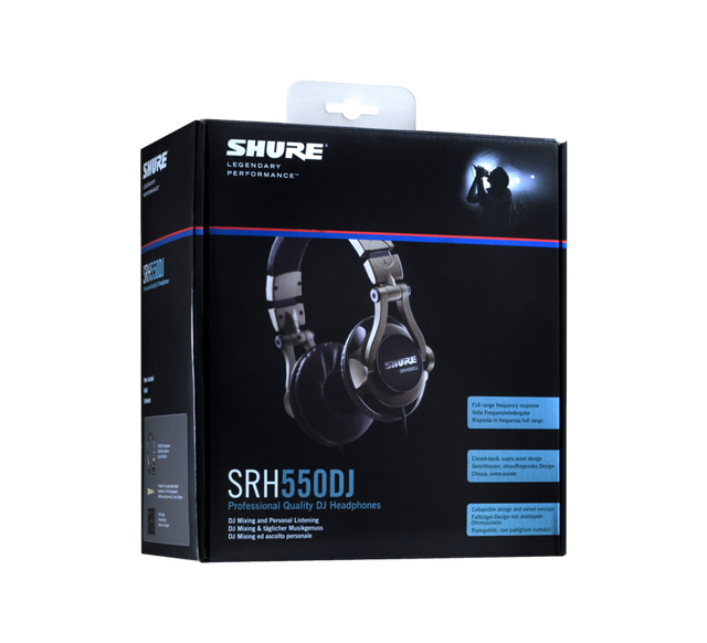Shure SRH550 DJ, profesionalios DJ On-Ear tipo ausinės- pakuotė