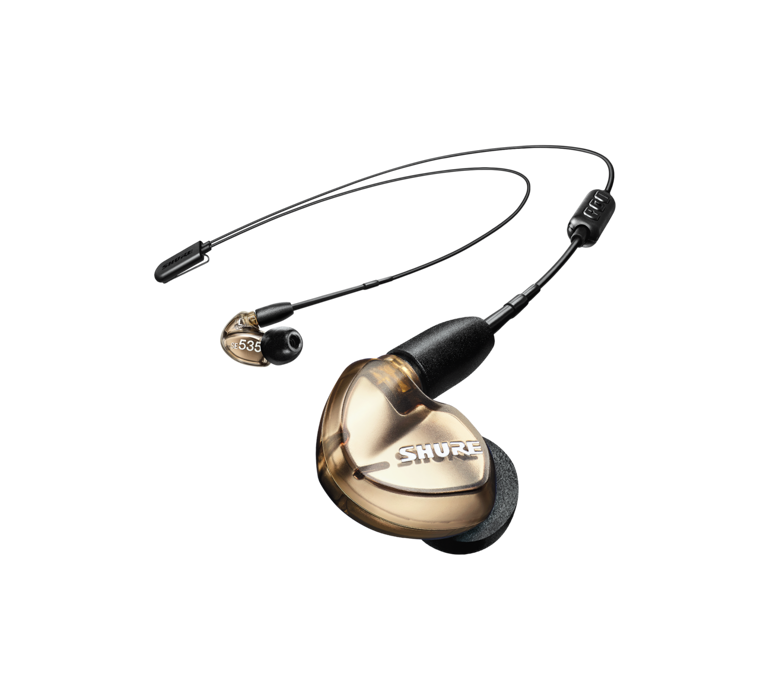 Shure SE535 WIRELESS, belaidės In-Ear tipo ausinės su išorinių garsų slopinimo funkcija (įvairių spalvų) - gold