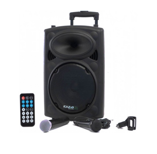 Nešiojama garso sistema Ibiza-Sound PORT 12VHF-BT, USB/MP3, SD/MMC, iPOD, BLUETOOTH Kolonėlės Ibiza AUTOGARSAS.LT