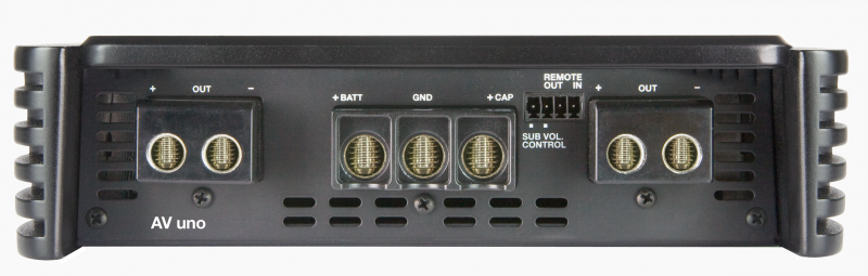 Audison AV Uno, automobilinis garso stiprintuvas- jungtys