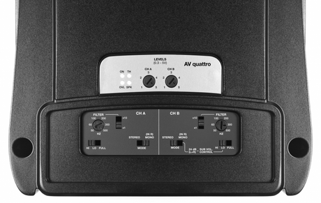 Audison AV Quattro, automobilinis garso stiprintuvas- valdymas