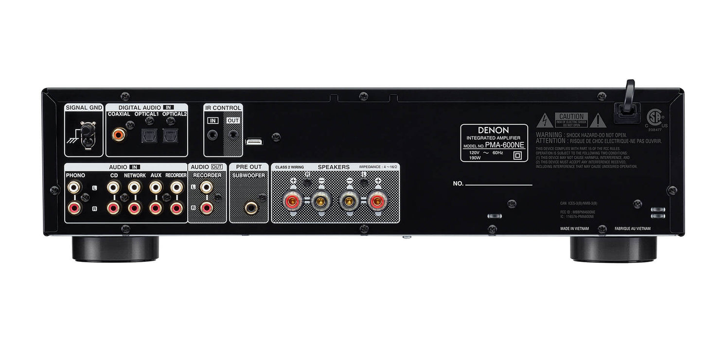 Denon PMA-600NE, integruotas stiprintuvas (įvairių spalvų)- galas