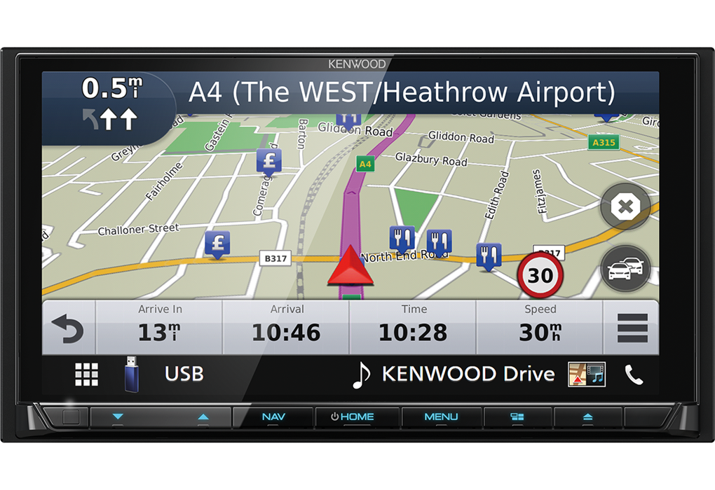 Kenwood DNX9190DABS, 6.8” HD AV-Resyveris / Navigacija - navigacija