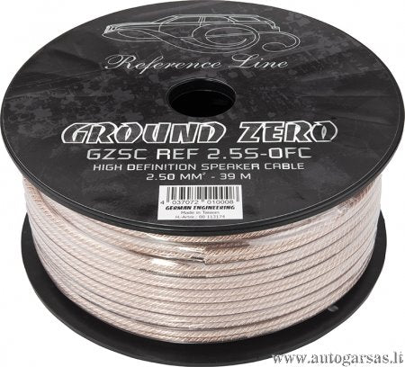 Garsiakalbių laidas Ground Zero GZSC REF 2.5S-OFC 2x2.50 mm²/1m ritėje 39m Laidai Ground Zero AUTOGARSAS.LT