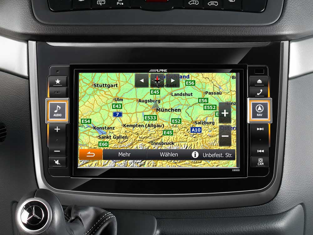 Navigacinė sistema Alpine X800D-V, skirta Benz Vito V639 ir Viano W639 GPS navigacija Alpine AUTOGARSAS.LT