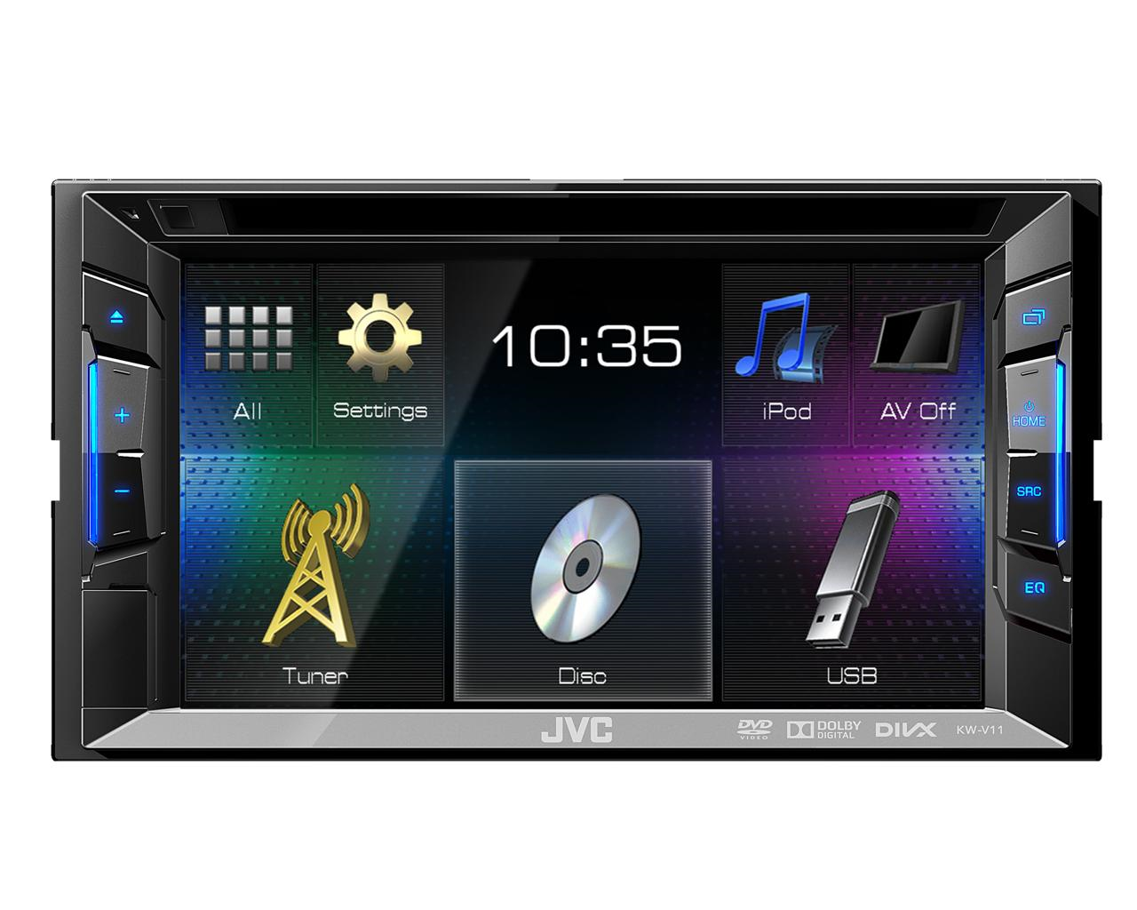 Multimedija automobiliui JVC KW-V11E, 2-DIN, DVD, CD, USB Multimedija JVC AUTOGARSAS.LT