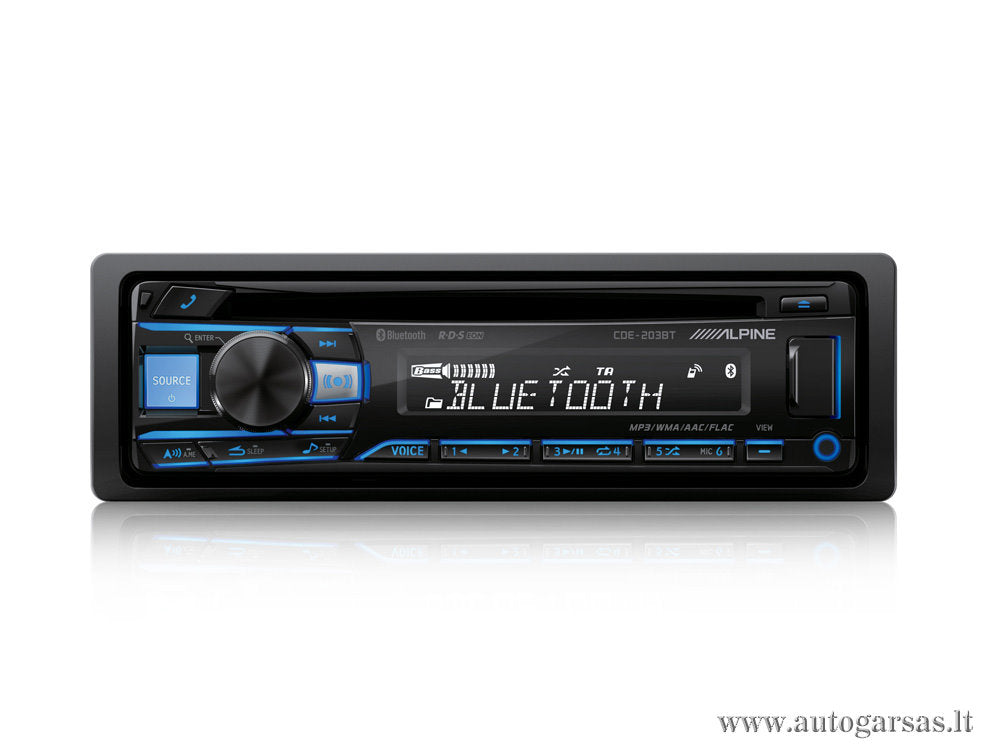 Magnetola automobiliui Alpine CDE-203BT, CD, USB, BLUETOOTH Magnetolos Alpine AUTOGARSAS.LT