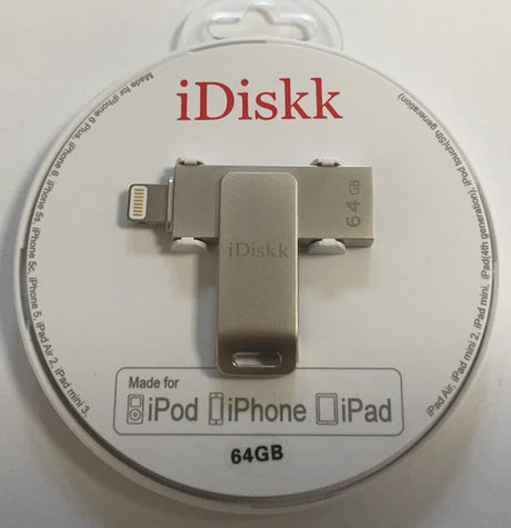 Išorinė laikmena iDiskk 64GB skirta iPhone/iPad USB 2.0 Išmanūs sprendimai iDiskk AUTOGARSAS.LT