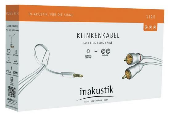 In-Akustik 2xRCA-3.5mm (1,5 m.), RCA Kabelis- pakuotė