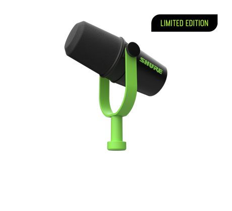 Shure MV7, mikrofonas (įvairių spalvų)- žalias rėmas