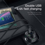 Automobilinis įkroviklis FM siųstuvas „Aux“ moduliatorius „Bluetooth“ laisvų rankų įranga Baseus S09A T-Type Dual USB Priedai Baseus AUTOGARSAS.LT