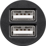Dvigubas USB įkrovimo adapteris automobiliui Goobay 2.1A Priedai Goobay AUTOGARSAS.LT
