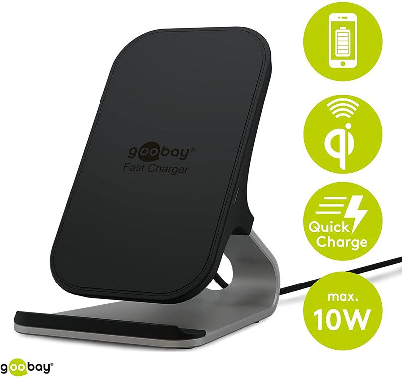 Goobay Wireless Desktop fast charger 10 W, belaidis stalinis įkroviklis- savybės