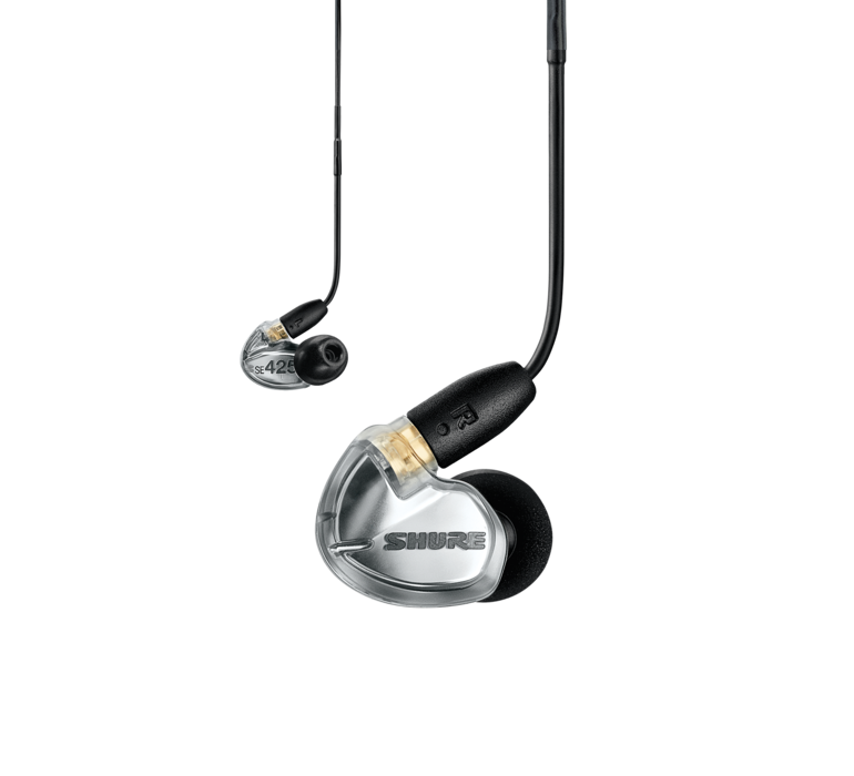 Shure SE425 WIRELESS, belaidės In-Ear tipo ausinės su išorinių garsų slopinimo funkcija- priekis