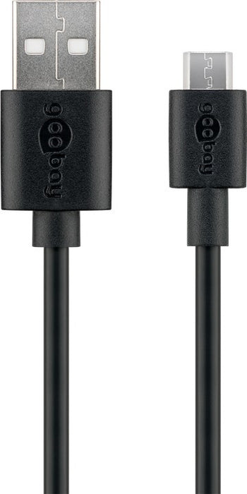 Goobay micro USB įkrovimo ir duomenų perdavimo kabelis - „Android“ įrenginiams 2m Laidai Goobay AUTOGARSAS.LT