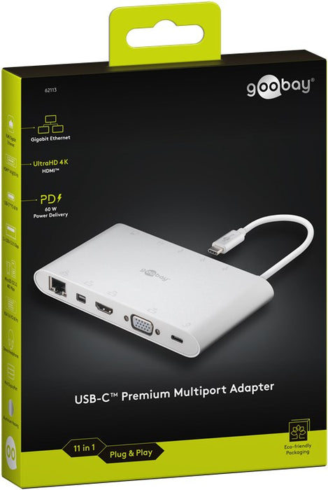 Goobay USB-C™ Aluminium Multiport, USB adapteris- pakuotė