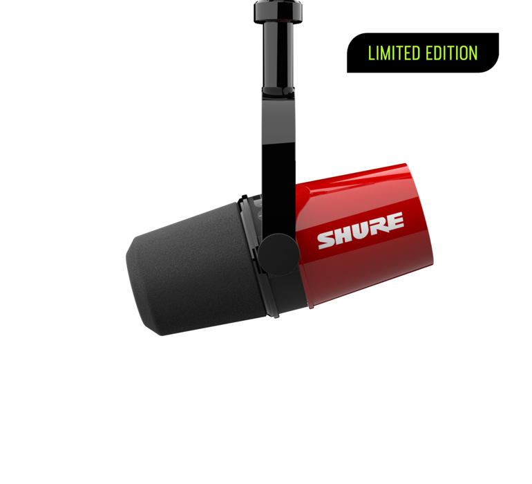 Shure MV7, mikrofonas (įvairių spalvų)- raudona