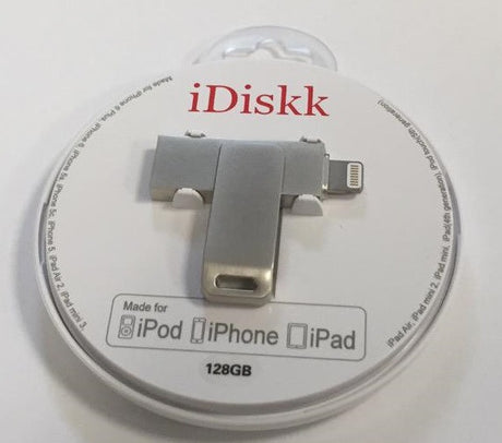 Išorinė laikmena iDiskk 128GB skirta iPhone/iPad USB 2.0 Išmanūs sprendimai iDiskk AUTOGARSAS.LT