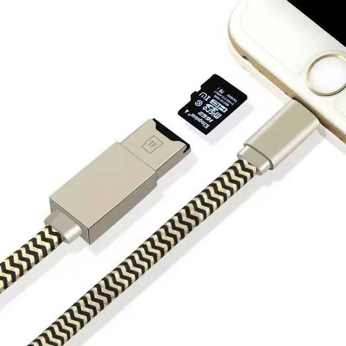 Multifunkcinis laikmenos kabelis iDiskk USB iPhone lighting MicroSD Išmanūs sprendimai iDiskk AUTOGARSAS.LT
