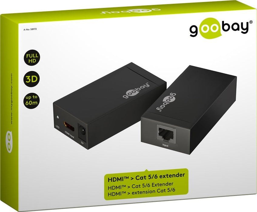 HDMI keitiklis Goobay siųstuvas ir imtuvas, HDMI signalams prailginti iki 60m Laidai Goobay AUTOGARSAS.LT