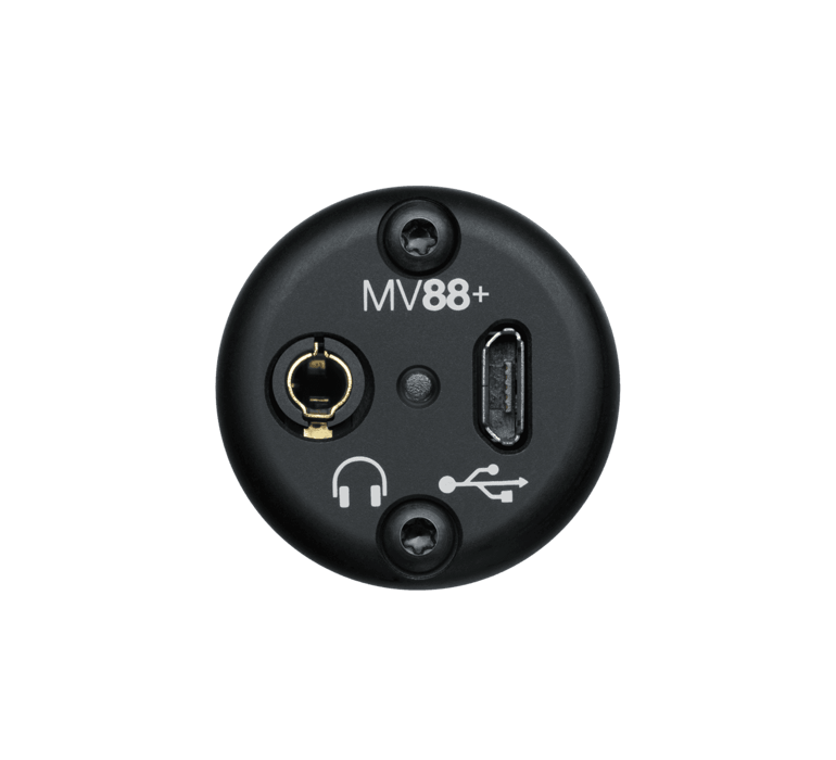Shure MV88+ VIDEO KIT mikrofono ir stovo rinkinys- jungtys