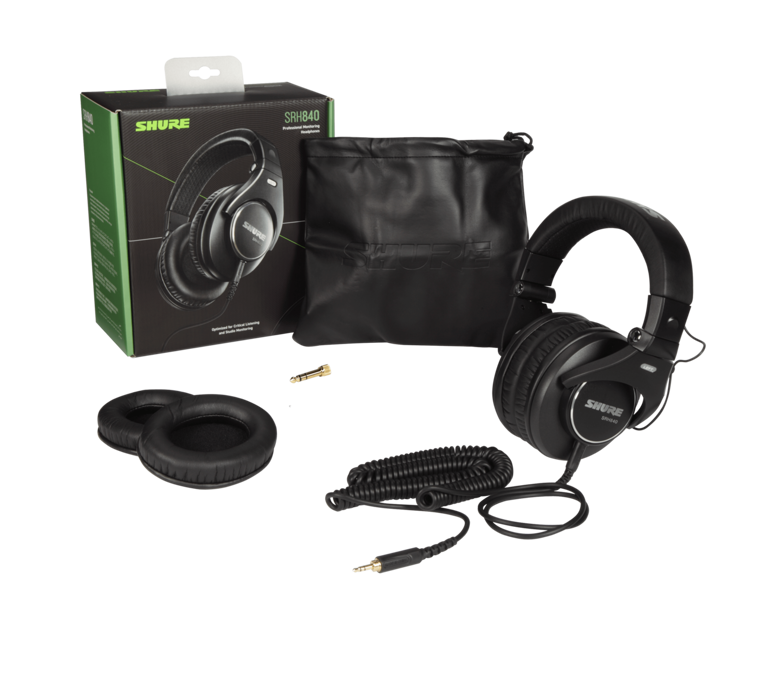 Shure SRH840, profesionalios monitorinės On-Ear tipo ausinės- komplektas