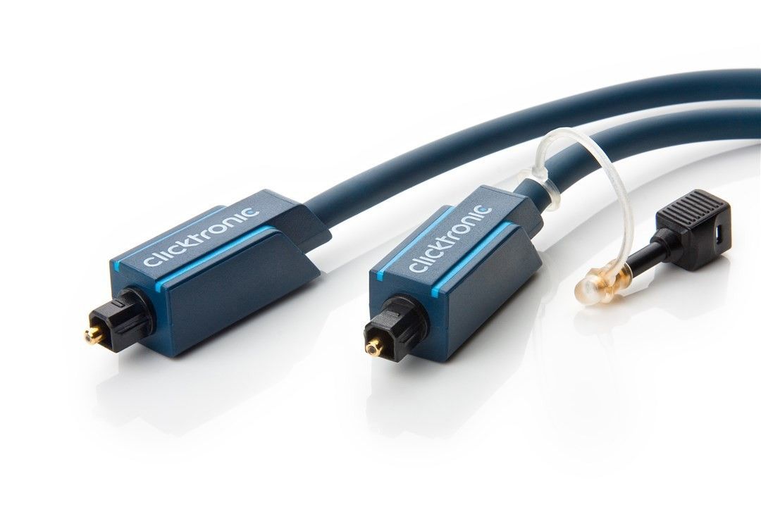 Clicktronic optinio kabelio komplektas - optinis skaitmeninis kabelis + 3.5mm adapteris 3.0m Laidai Clicktronic AUTOGARSAS.LT