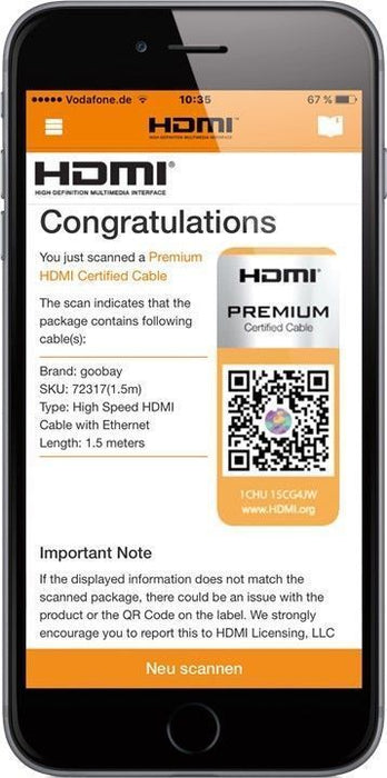 Goobay premium klasės High Speed HDMI kabelis su Ethernet, auksu dengtas HDMI-HDMI 3.0m Laidai Goobay AUTOGARSAS.LT