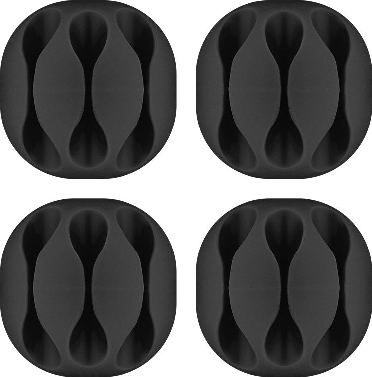 Goobay 3-jų taškų USB kabelių laikiklis (įvairių spalvų)- juoda