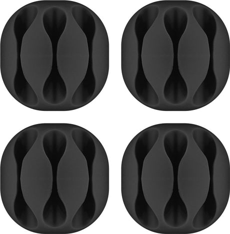 Goobay 3-jų taškų USB kabelių laikiklis (įvairių spalvų)- juoda