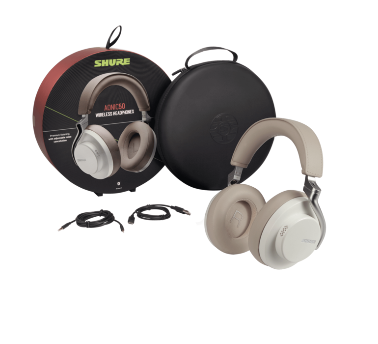 Shure AONIC 50, belaidės Over-Ear tipo ausinės su išorinių garsų slopinimo funkcija (įvairių spalvų)- komplektas