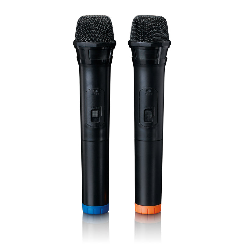 Lenco PA 260BK, nešiojama garso sistema su RGB apšvietimu-mikrofonai
