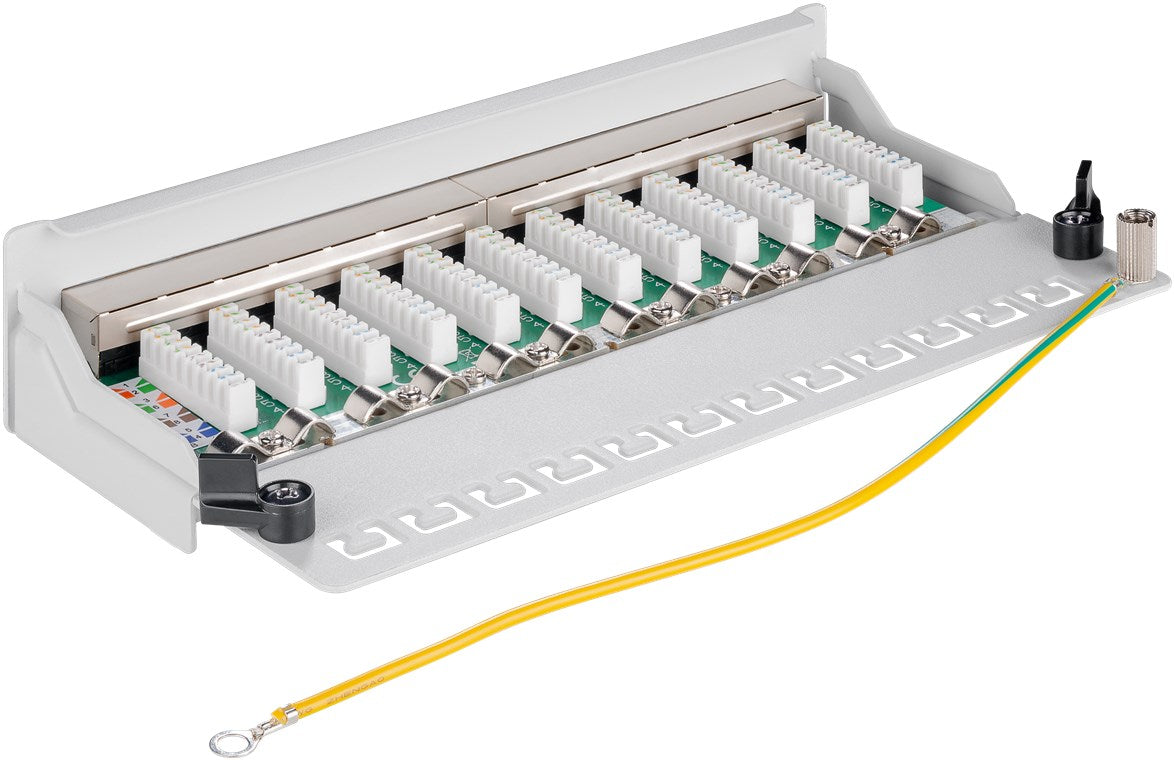 Goobay CAT 6 Mini/Desktop Patch Panel, 12 jungčių blokas- vidus