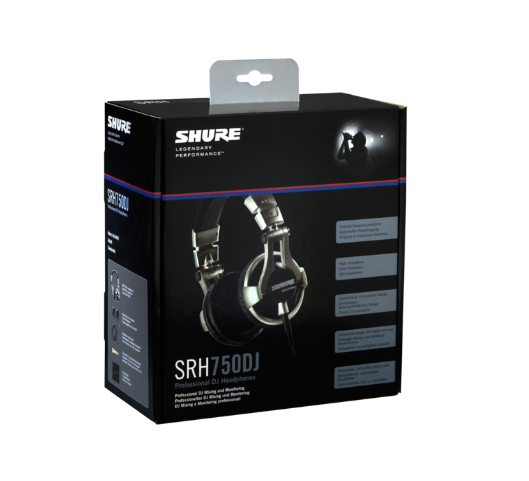 Shure SRH750 DJ, profesionalios DJ On-Ear tipo ausinės- pakuotė