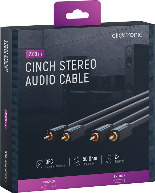 Clicktronic (2 m.) RCA koaksialinis kabelis - priekis