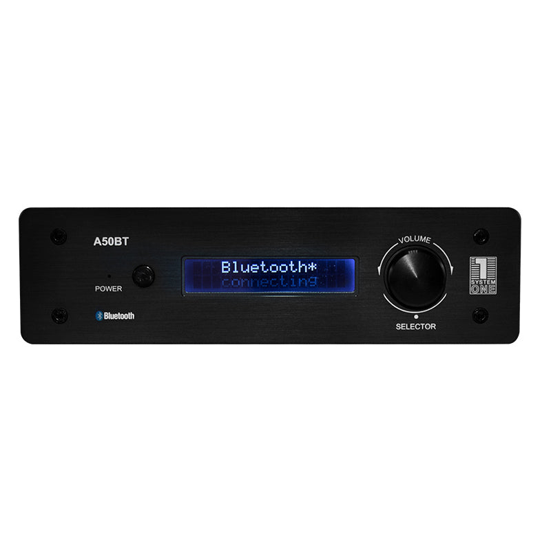 System One A50BT - ypač kompaktiškas Bluetooth stereo stiprintuvas už prieinamą kainą! Stiprintuvai System One AUTOGARSAS.LT