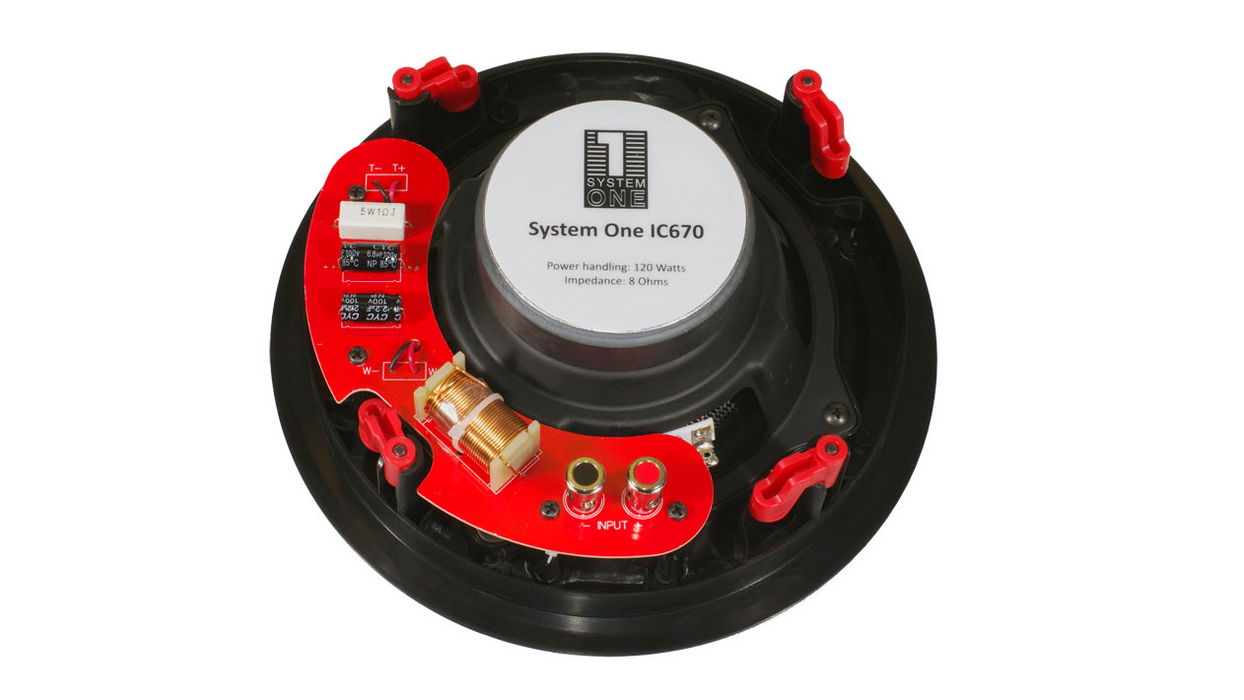 Įmontuojamas garsiakalbis System One IC670, 120W, 2-jų juostų Kolonėlės System One AUTOGARSAS.LT