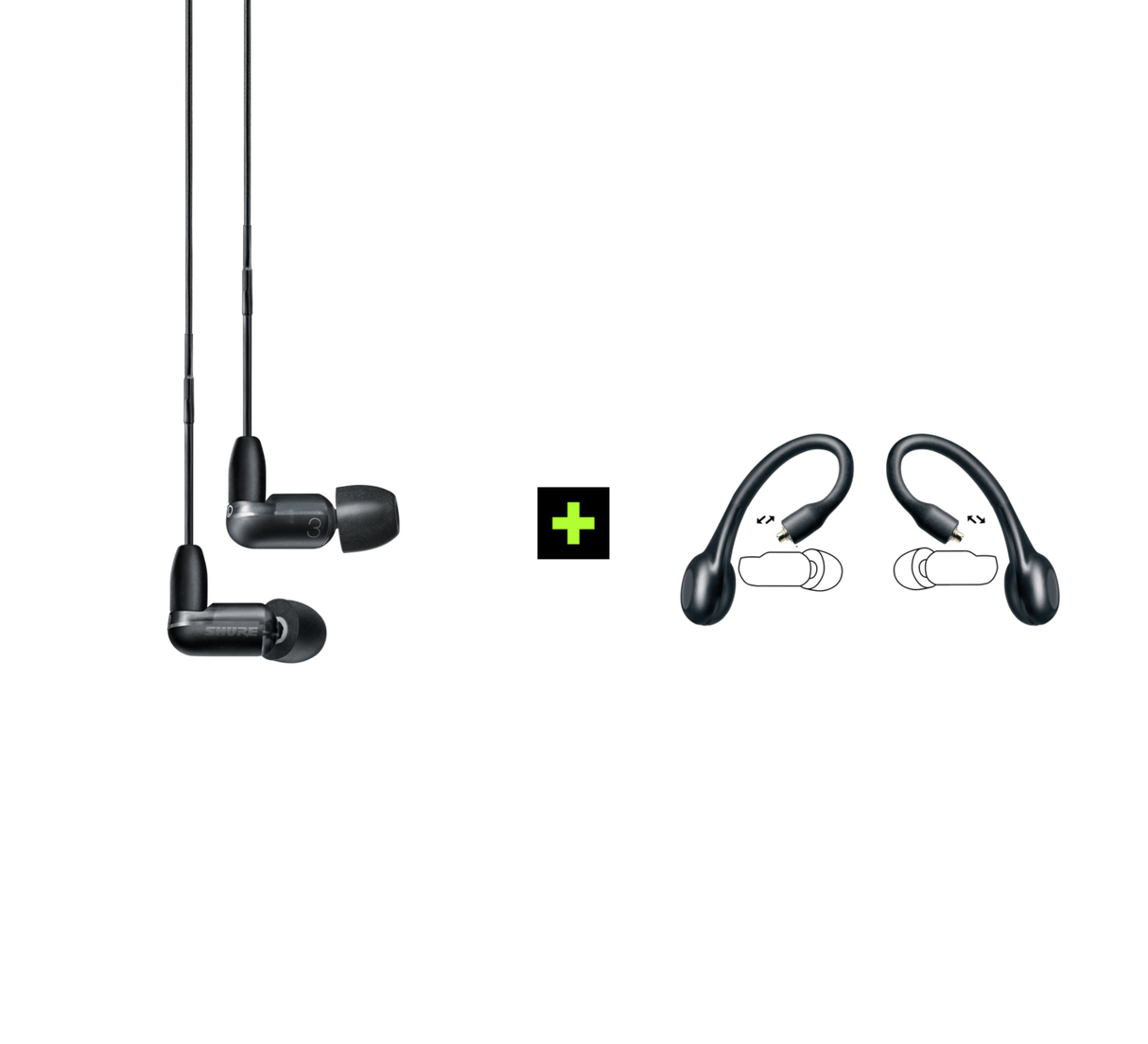 Shure AONIC 3 TRUE WIRELESS EARPHONE BUNDLE,  Ausinių ir belaidžių ausinių adapterio rinkinys (įvairių spalvų)