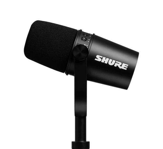 Shure MV7, mikrofonas (įvairių spalvų)- jjuoda