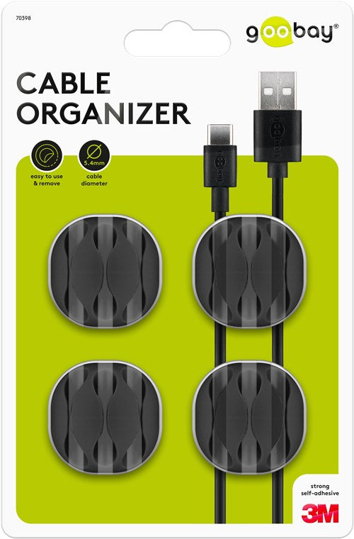 Goobay USB kabelių laikiklis (įvairių spalvų)