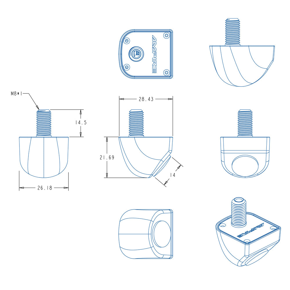AMPIRE KCX802, galinio vaizdo kamera automobiliui