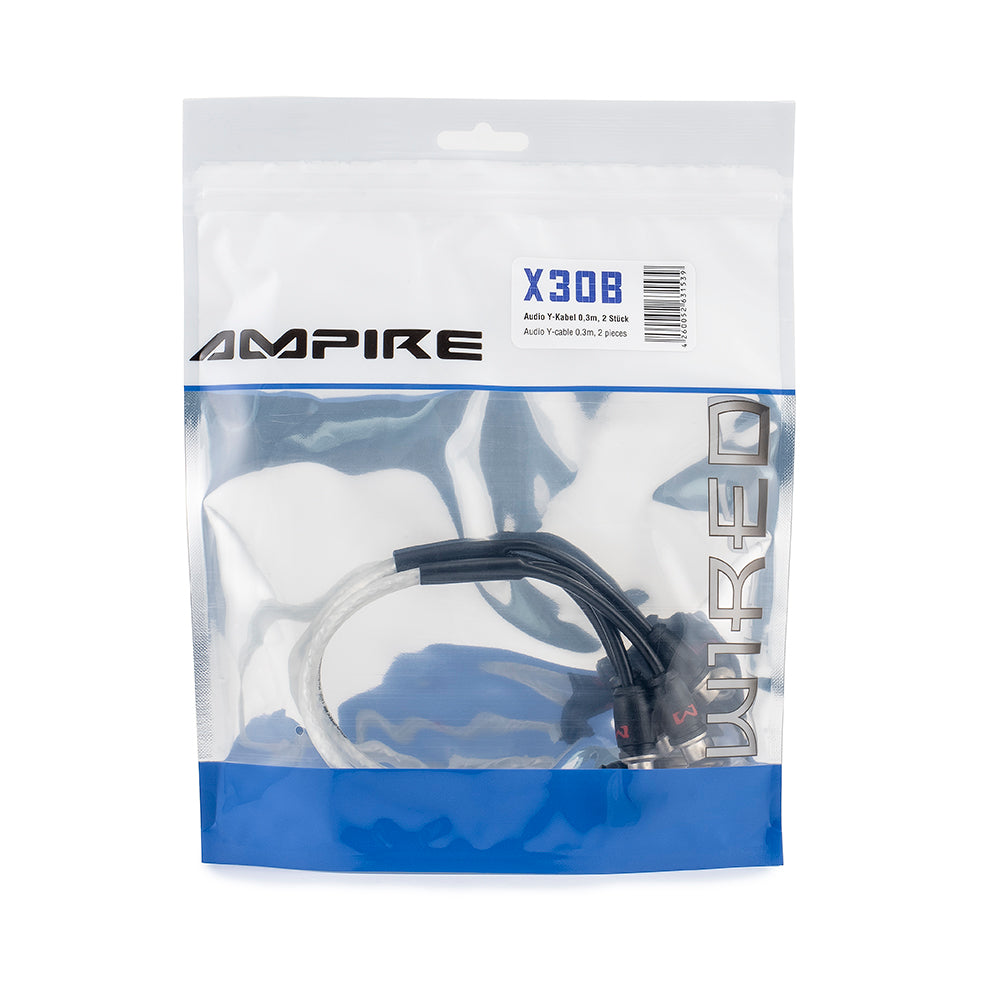 Ampire X30B, (30 cm) audio Y-kabelis- pakuotė