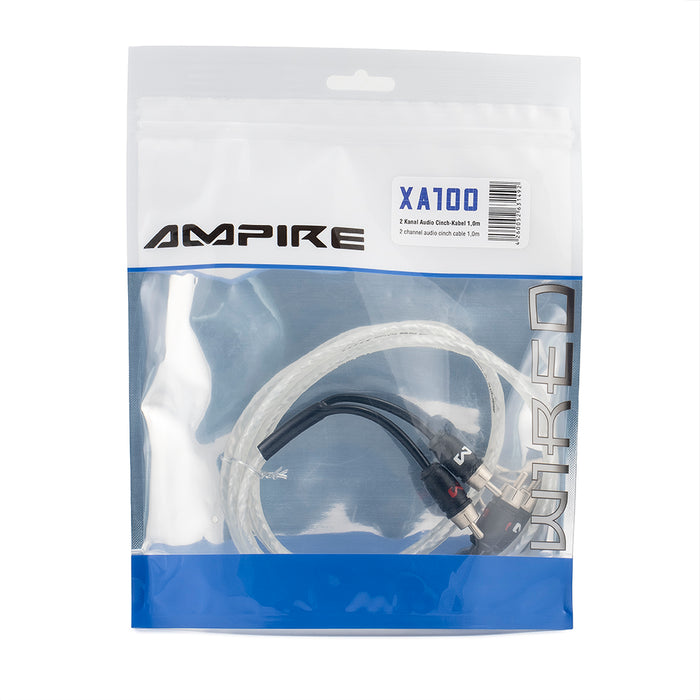 Ampire XA100, (100 cm) signalinis audio RCA kabelis- pakuotė