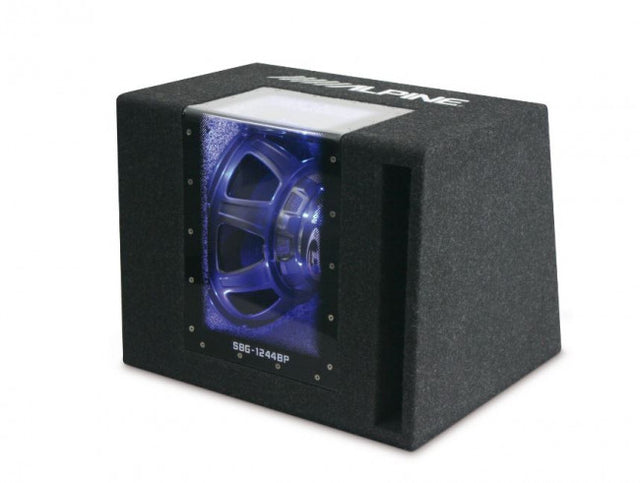 Alpine SBG-1244BP, žemų dažnių garsiakalbis dėžėje