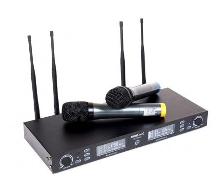 Master Audio BE5035H, dviejų belaidžių rankinių UHF mikrofonų sistema