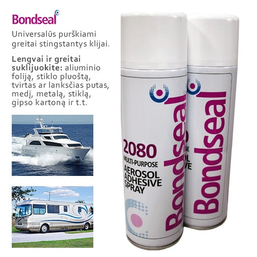 Universalūs purškiami klijai Bondseal BS 2080, 500ml Laidai ir priedai Bondseal AUTOGARSAS.LT